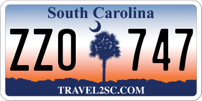 SC license plate ZZO747
