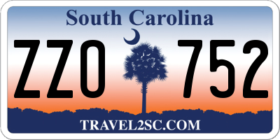 SC license plate ZZO752
