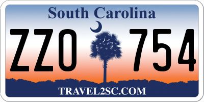 SC license plate ZZO754