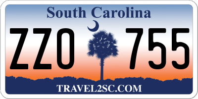 SC license plate ZZO755