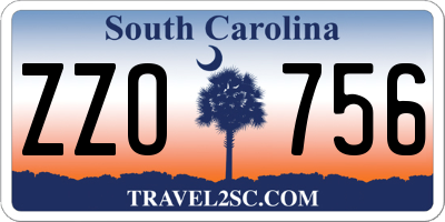 SC license plate ZZO756