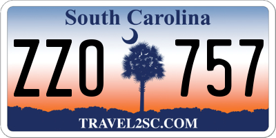 SC license plate ZZO757