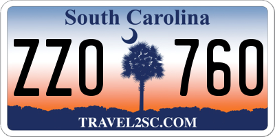 SC license plate ZZO760