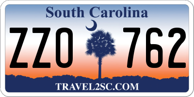 SC license plate ZZO762