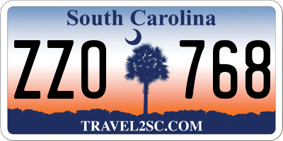 SC license plate ZZO768