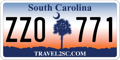 SC license plate ZZO771