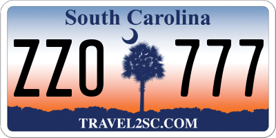 SC license plate ZZO777