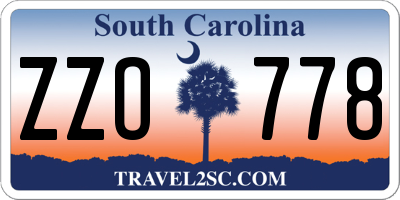 SC license plate ZZO778