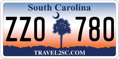 SC license plate ZZO780