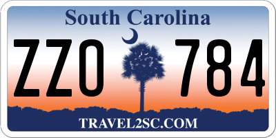SC license plate ZZO784