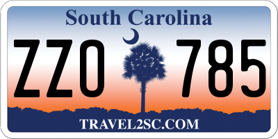 SC license plate ZZO785