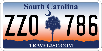 SC license plate ZZO786