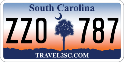 SC license plate ZZO787