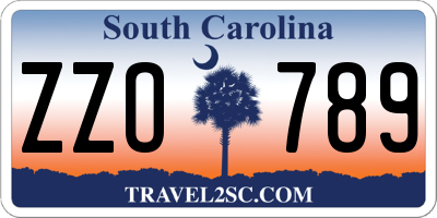 SC license plate ZZO789