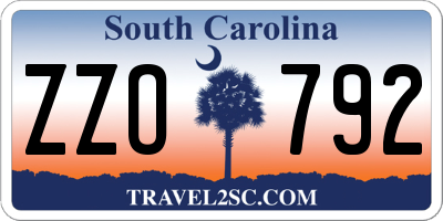 SC license plate ZZO792