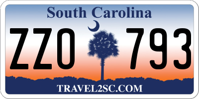 SC license plate ZZO793