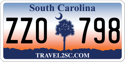 SC license plate ZZO798