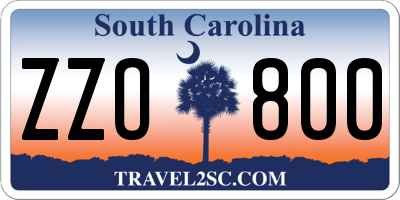 SC license plate ZZO800