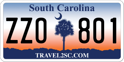 SC license plate ZZO801