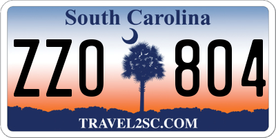 SC license plate ZZO804