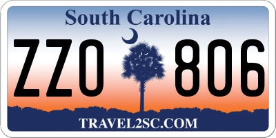 SC license plate ZZO806