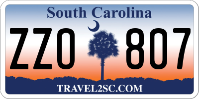 SC license plate ZZO807