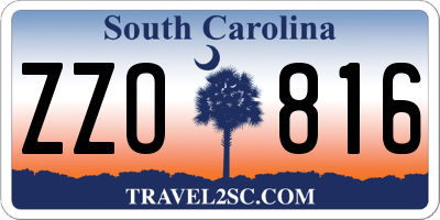 SC license plate ZZO816