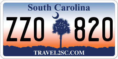 SC license plate ZZO820