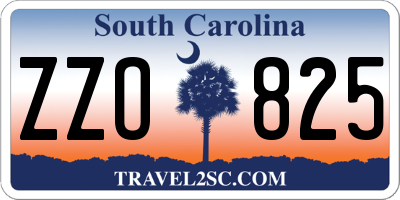 SC license plate ZZO825