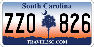 SC license plate ZZO826