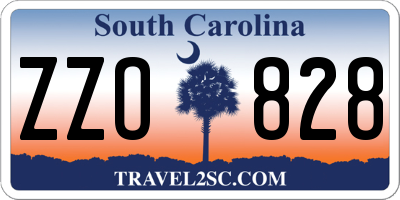 SC license plate ZZO828