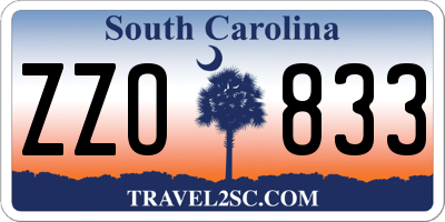 SC license plate ZZO833