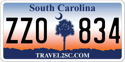 SC license plate ZZO834