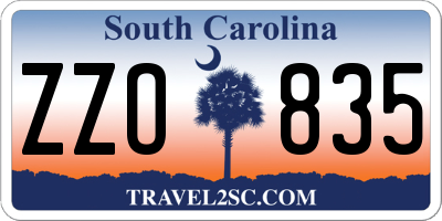 SC license plate ZZO835