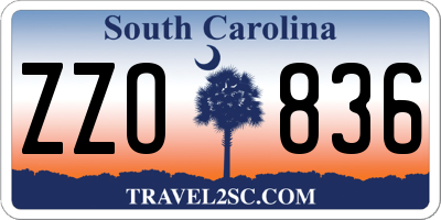 SC license plate ZZO836