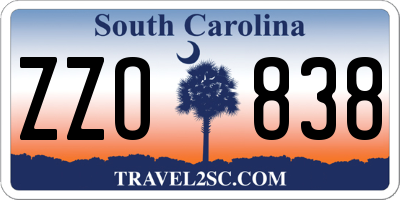 SC license plate ZZO838