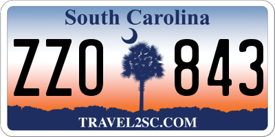 SC license plate ZZO843