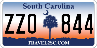 SC license plate ZZO844