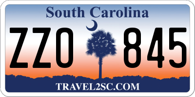 SC license plate ZZO845