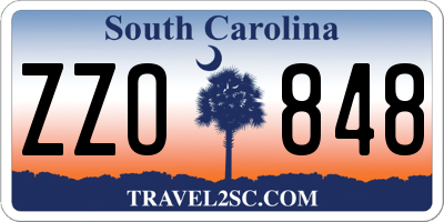 SC license plate ZZO848