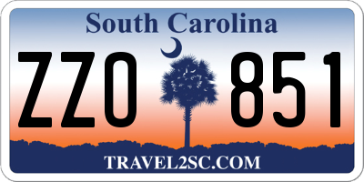 SC license plate ZZO851