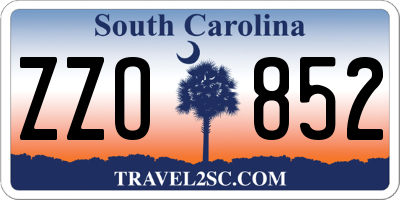 SC license plate ZZO852