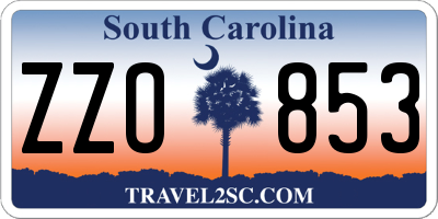 SC license plate ZZO853