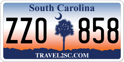 SC license plate ZZO858