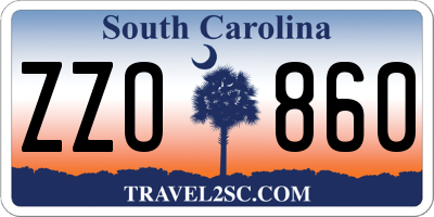 SC license plate ZZO860