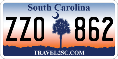 SC license plate ZZO862