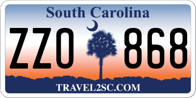 SC license plate ZZO868