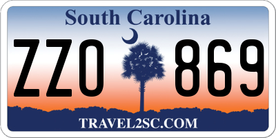 SC license plate ZZO869
