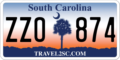 SC license plate ZZO874