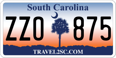 SC license plate ZZO875